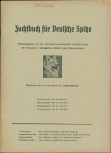 1961 Zuchtbuch für Deutsche Spitze - Eintragungsjahre 1957 (Bd. VII) - 1960 (Bd. X), DDR