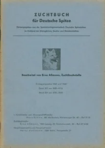 1965 Zuchtbuch für Deutsche Spitze - Eintragungsjahre 1963 (Bd. XIII) -1964 (Bd. XIV), DDR