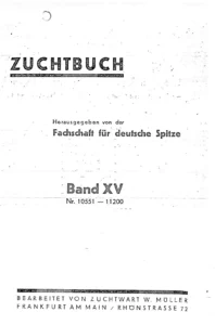 1934 Zuchtbuch
Eintragungsjahre 1933 bis 1934 (Bd. XV, Jahrgang 1934)
Fachschaft für deutsche Spitze