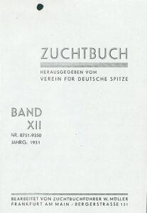Zuchtbuch Band XII,1931