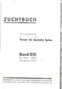 Zuchtbuch Band XIII,1932